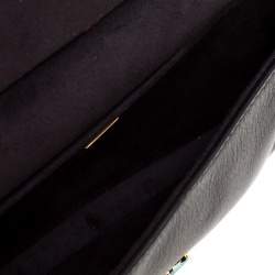 Pre Owned Fendi Black Leather and Python Small Daisy Flower Kan I F Shoulder Bag