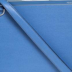 Pre Owned Fendi Blue Leather Medium 2Jours Tote