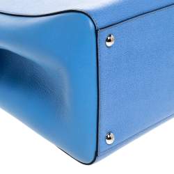 Pre Owned Fendi Blue Leather Medium 2Jours Tote