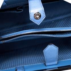 Pre Owned Fendi Blue Leather Medium 2Jours Tote