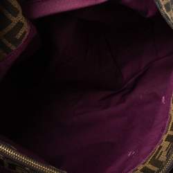 Pre Owned Fendi Tobacco Zucca Canvas Large Mia Shoulder Bag