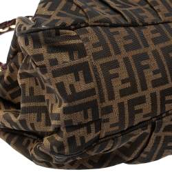 Pre Owned Fendi Tobacco Zucca Canvas Large Mia Shoulder Bag