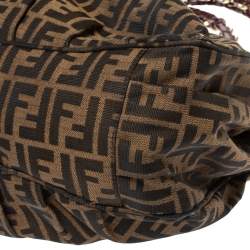 Pre Owned Fendi Tobacco Zucca Canvas Large Mia Shoulder Bag