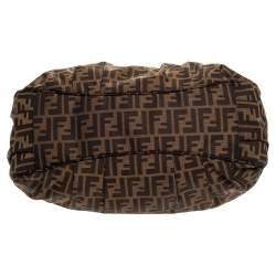 Pre Owned Fendi Tobacco Zucca Canvas Large Mia Shoulder Bag