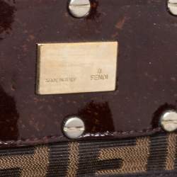 Pre Owned Fendi Tobacco Zucca Canvas Large Mia Shoulder Bag