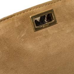 Pre Owned Fendi Multicolor Leather and Python Silvana Top Handle Bag