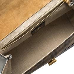 Pre Owned Fendi Multicolor Leather and Python Silvana Top Handle Bag