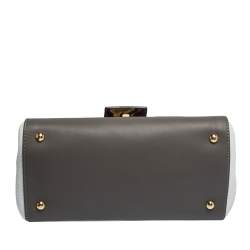 Pre Owned Fendi Multicolor Leather and Python Silvana Top Handle Bag