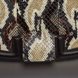 Pre Owned Fendi Multicolor Leather and Python Silvana Top Handle Bag