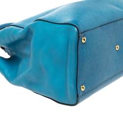 Pre Owned Fendi Blue Leather Medium 2Jours Tote