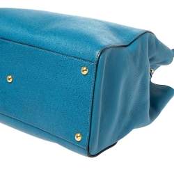 Pre Owned Fendi Blue Leather Medium 2Jours Tote