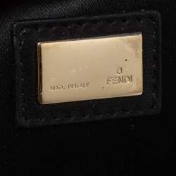 Pre Owned Fendi Black Leather Flap Shoulder Bag