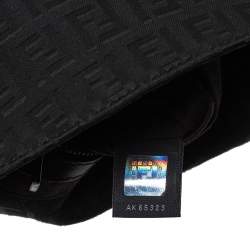 Pre Owned Fendi Black Zucchino Canvas and Leather Mama Baguette Bag