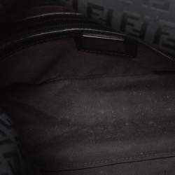 Pre Owned Fendi Black Zucchino Canvas and Leather Mama Baguette Bag