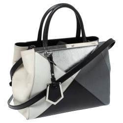Pre Owned Fendi Multicolor Leather Mini Geometric 2jours Tote