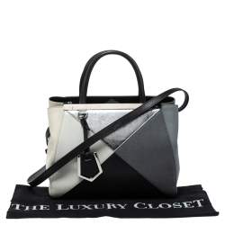 Pre Owned Fendi Multicolor Leather Mini Geometric 2jours Tote