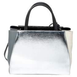 Pre Owned Fendi Multicolor Leather Mini Geometric 2jours Tote