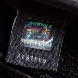 Pre Owned Fendi White/Black Lace and Leather Beads Embellished B Shoulder Bag