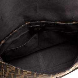Pre Owned Fendi Tobacco Zucca Canvas and Leather Crossbody Bag