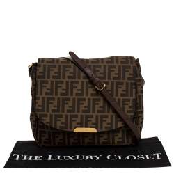 Pre Owned Fendi Tobacco Zucca Canvas and Leather Crossbody Bag