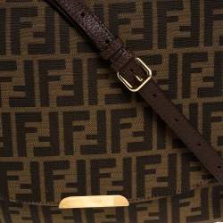 Pre Owned Fendi Tobacco Zucca Canvas and Leather Crossbody Bag
