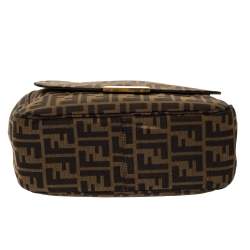 Pre Owned Fendi Tobacco Zucca Canvas and Leather Crossbody Bag