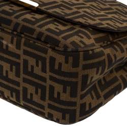 Pre Owned Fendi Tobacco Zucca Canvas and Leather Crossbody Bag