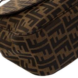 Pre Owned Fendi Tobacco Zucca Canvas and Leather Crossbody Bag