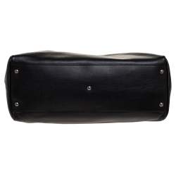 Pre Owned Fendi Black Leather with Suede and Python Lining Large Peekaboo Top Handle Bag