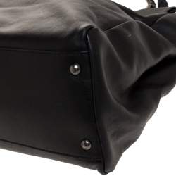 Pre Owned Fendi Black Leather with Suede and Python Lining Large Peekaboo Top Handle Bag