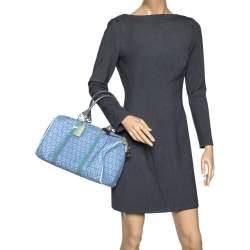 Pre Owned Fendi Multicolor Zucchino Coated Canvas and Patent Leather Forever Bauletto Boston Bag