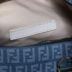 Pre Owned Fendi Multicolor Zucchino Coated Canvas and Patent Leather Forever Bauletto Boston Bag