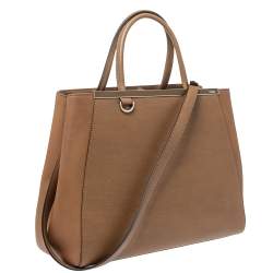 Pre Owned Fendi Caramel Brown Leather Medium 2Jours Tote