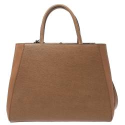 Pre Owned Fendi Caramel Brown Leather Medium 2Jours Tote