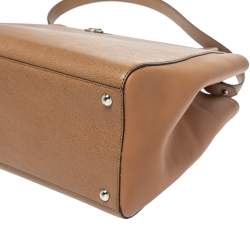 Pre Owned Fendi Caramel Brown Leather Medium 2Jours Tote