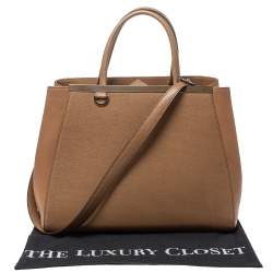 Pre Owned Fendi Caramel Brown Leather Medium 2Jours Tote