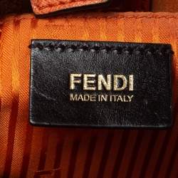 Pre Owned Fendi Orange Leather Medium 2Jours Tote