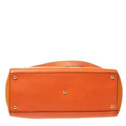 Pre Owned Fendi Orange Leather Medium 2Jours Tote