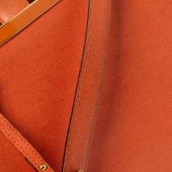 Pre Owned Fendi Orange Leather Medium 2Jours Tote