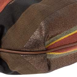 Pre Owned Fendi Multicolor Striped Canvas Chef Chain Hobo