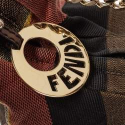 Pre Owned Fendi Multicolor Striped Canvas Chef Chain Hobo