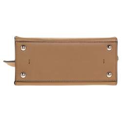 Pre Owned Fendi Beige/Black Whipstitch Leather Mini 3Jours Tote