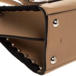 Pre Owned Fendi Beige/Black Whipstitch Leather Mini 3Jours Tote