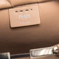 Pre Owned Fendi Beige/Black Whipstitch Leather Mini 3Jours Tote