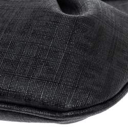 Pre Owned Fendi Black Zucchino Coated Canvas Baguette Chain Bag