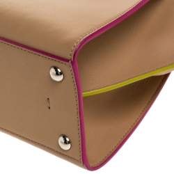 Pre Owned Fendi Beige Leather Mini 3Jours Tote