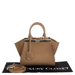 Pre Owned Fendi Beige Leather Mini 3Jours Tote