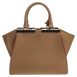 Pre Owned Fendi Beige Leather Mini 3Jours Tote