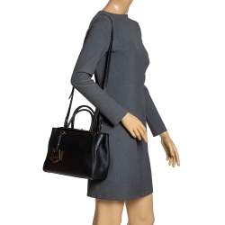 Pre Owned Fendi Black Leather Mini 2jours Tote