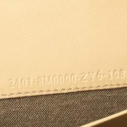 Fendi Beige Patent Leather Logo Flap Continental Wallet